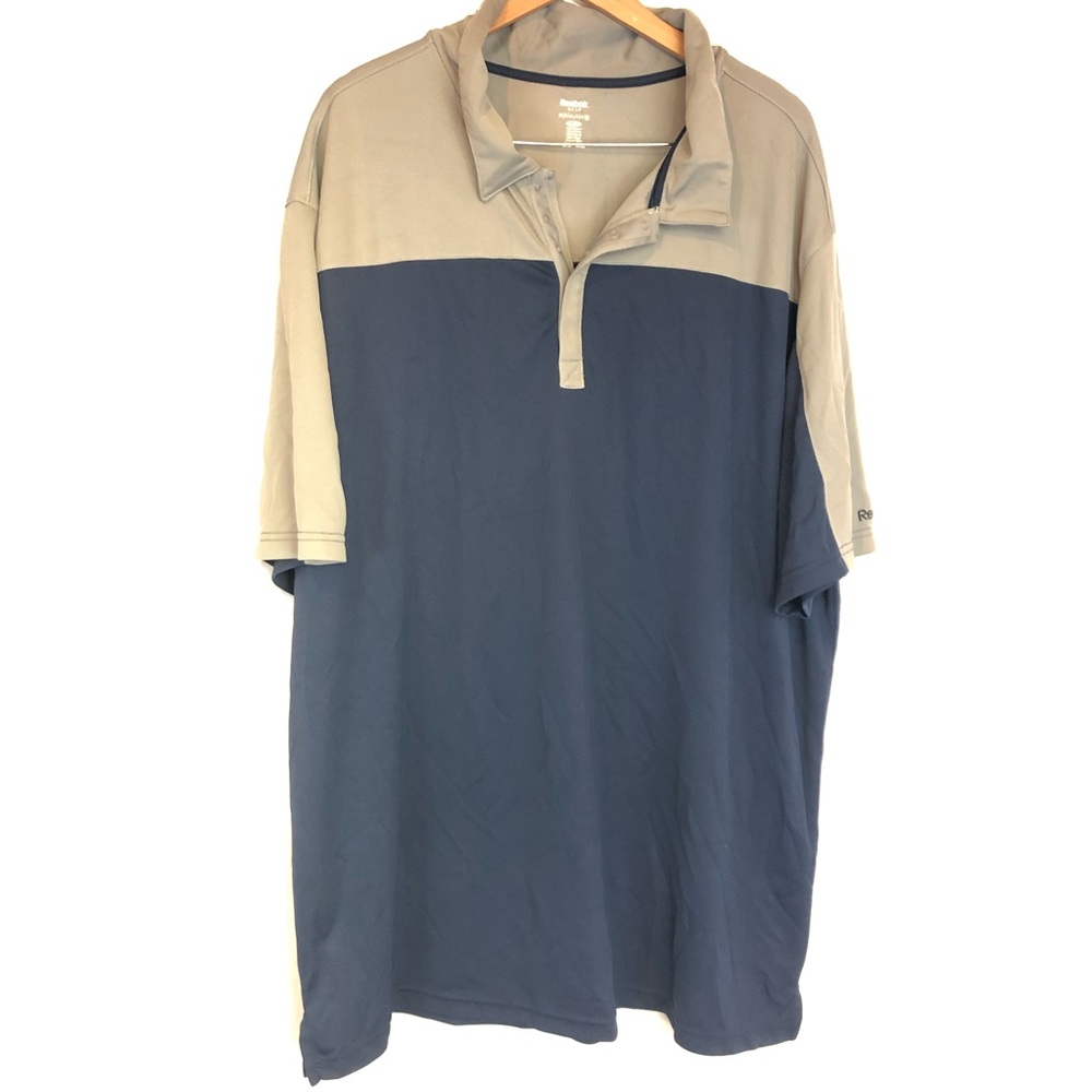 Reebok Golf 3XLT Gray blue snap button polo shirt